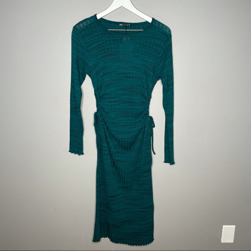 NWT Zara Ribbed Long Sleeve Dress